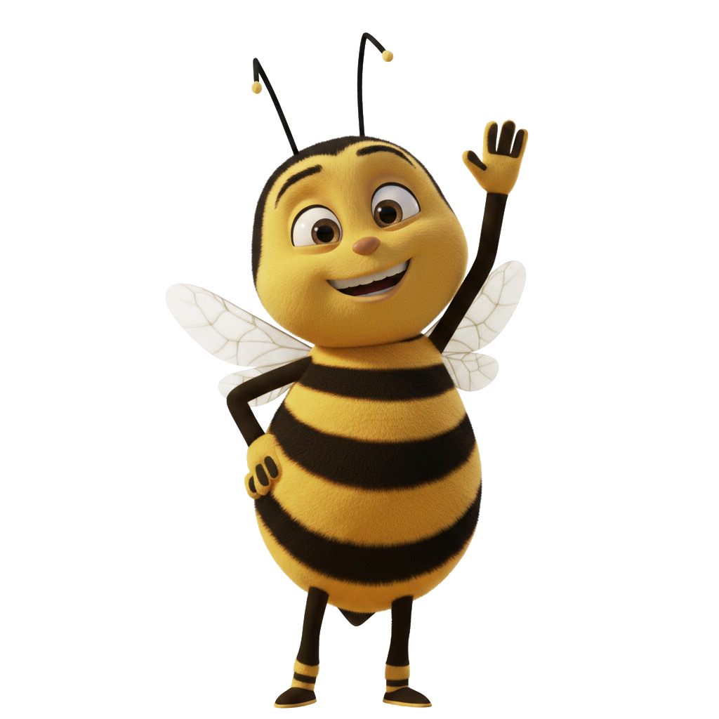Buzz — mascotte van Happyhive Agency